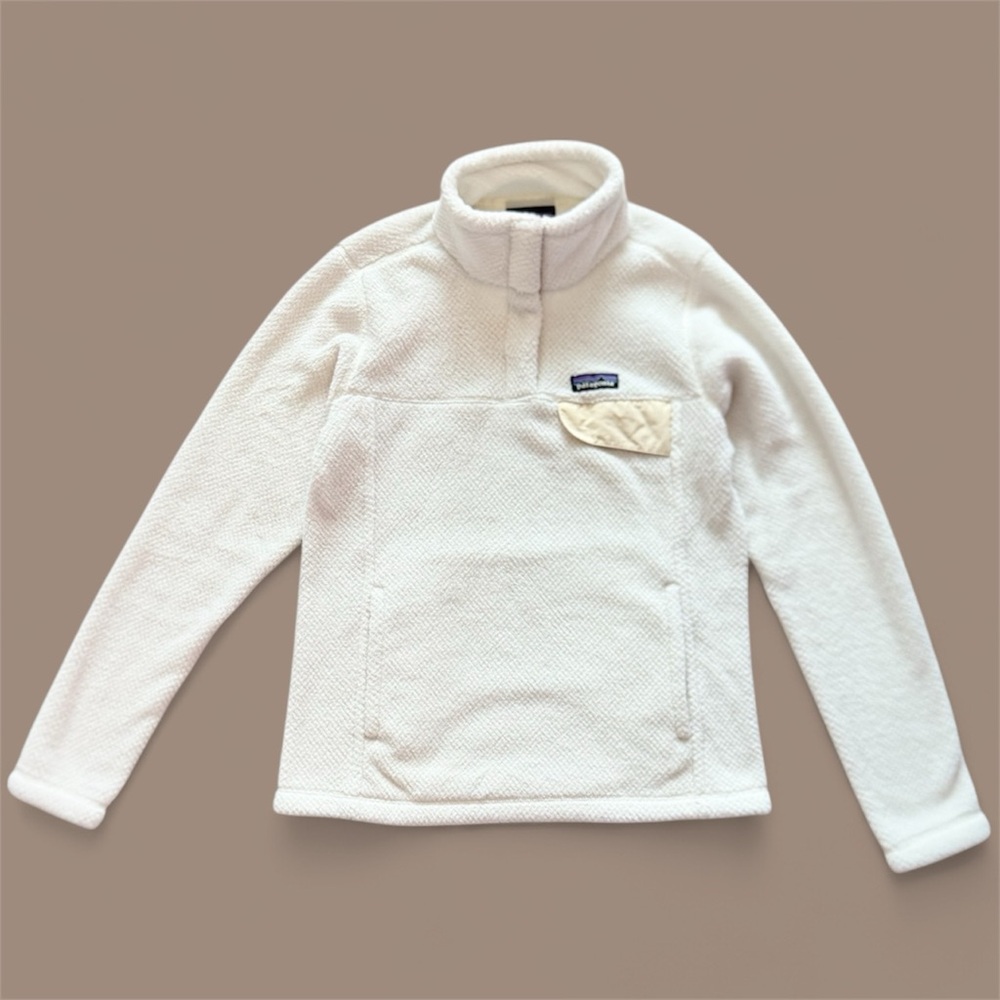 Patagonia Women’s Re-Tool Snap-T Fleece Pullover Ivory Small Polartec